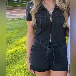 White fox boutique denim romper